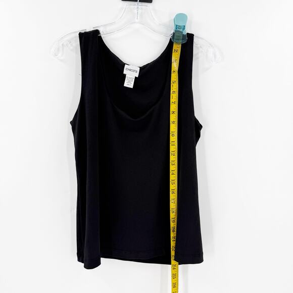 Chico's Black Scoop Neck Sleeveless Blouse Women's Size Medium - Picture 4 of 6